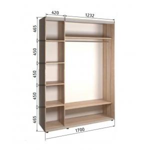 Шкаф-купе двухдверный 1700х600х2400
Шкаф-купе двухдверный 1700х600х2400