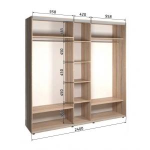 
                Шафа-купе тридверна 2400х600х2400                