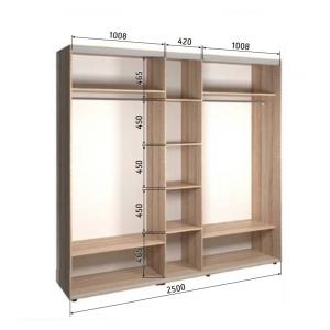 
                Шафа-купе тридверна 2500х600х2400                