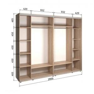 
                Шафа-купе чотиридверна 2800х450х2400                